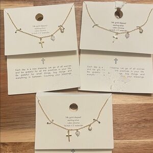 14k gold dipped cross/heart necklace